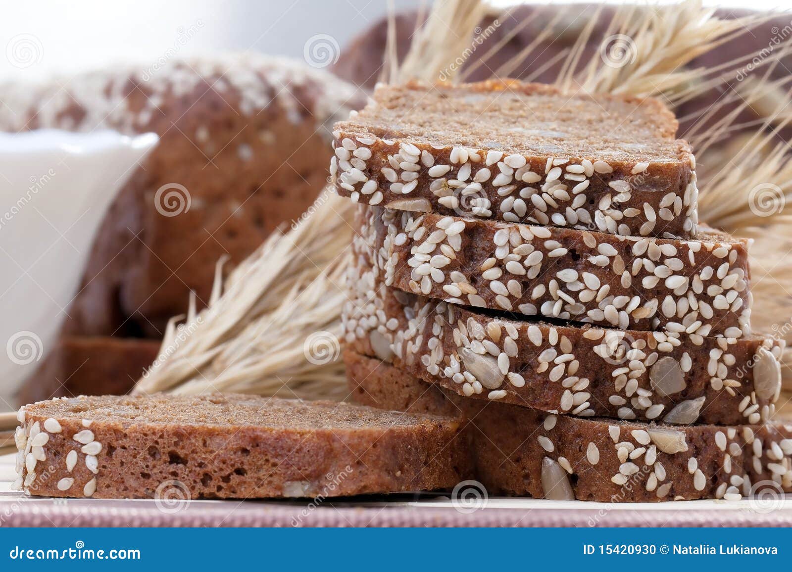 Chopped fresh rye bread stock photo. Image of nature 15420930