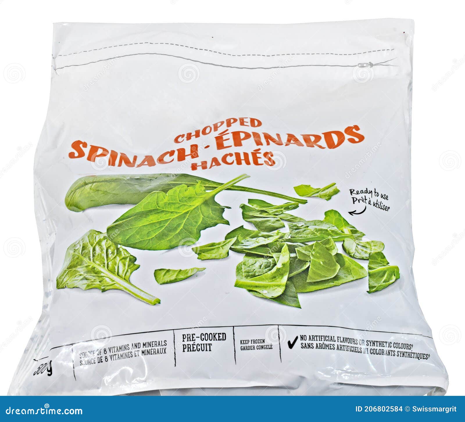 Chopped Frozen Spinach in a Bag Stock Photo - Image of flavor, spinach