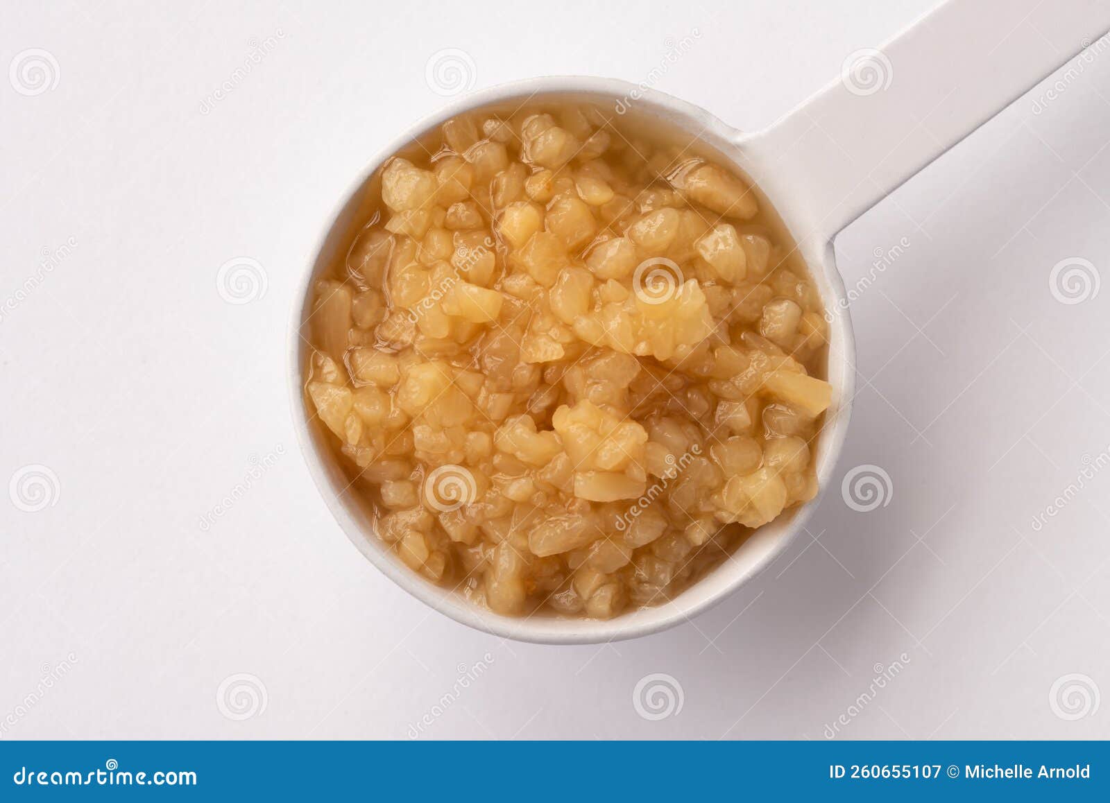 Chopped Garlic in a Teaspoon Stock Image Image of food, view 260655107