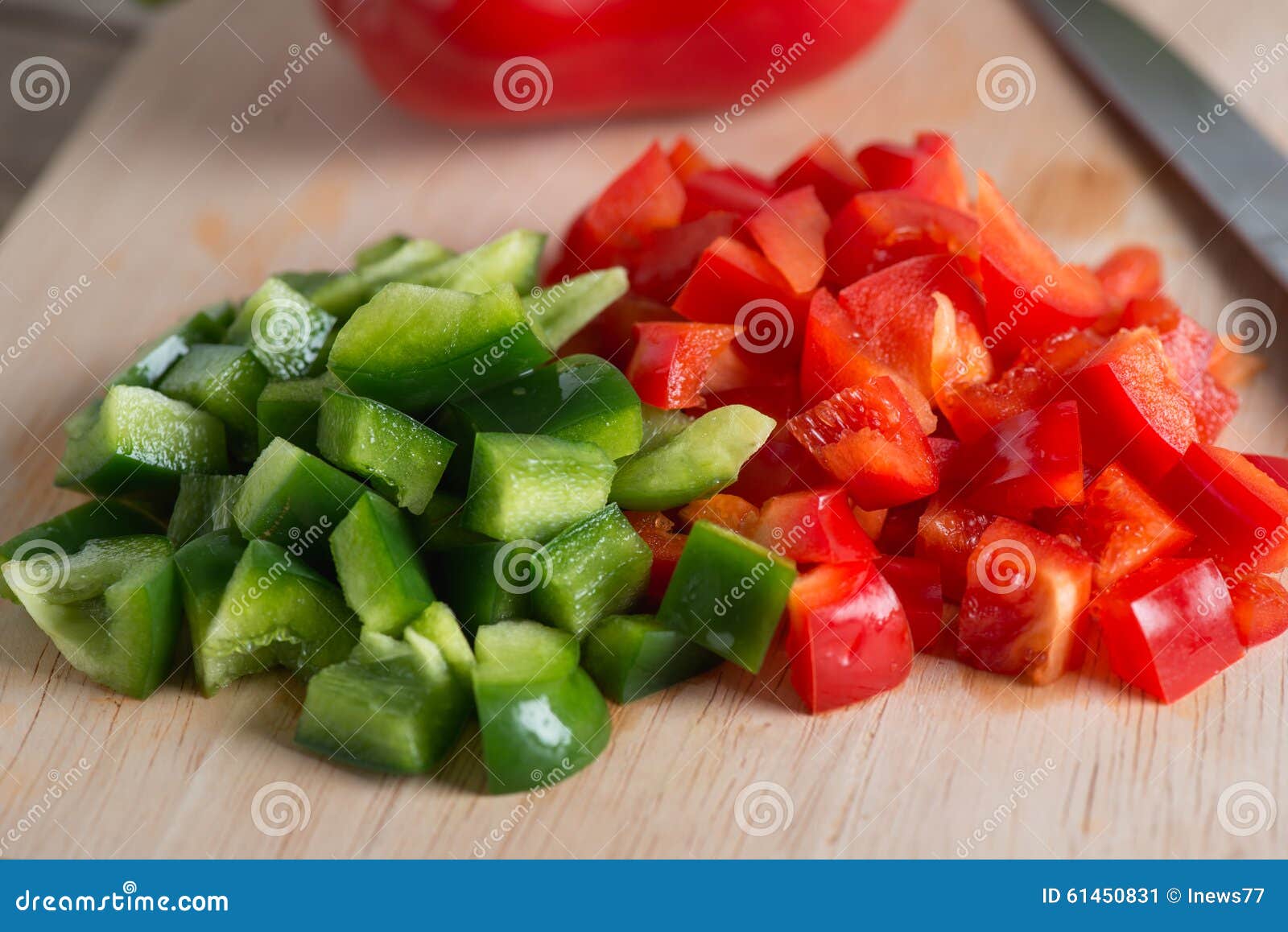 Chopped Green Bell Pepper And Red Bell Pepper Stock Image Image Of Cooking Piece