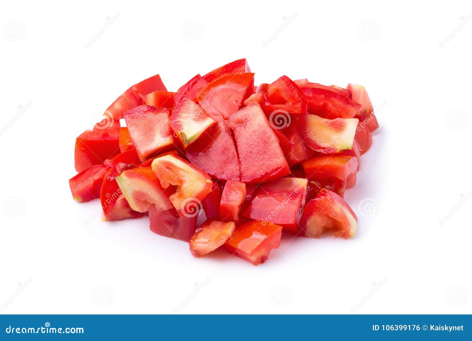 Chopped Tomatoes Isolated on a White Background Stock Photo Image of
