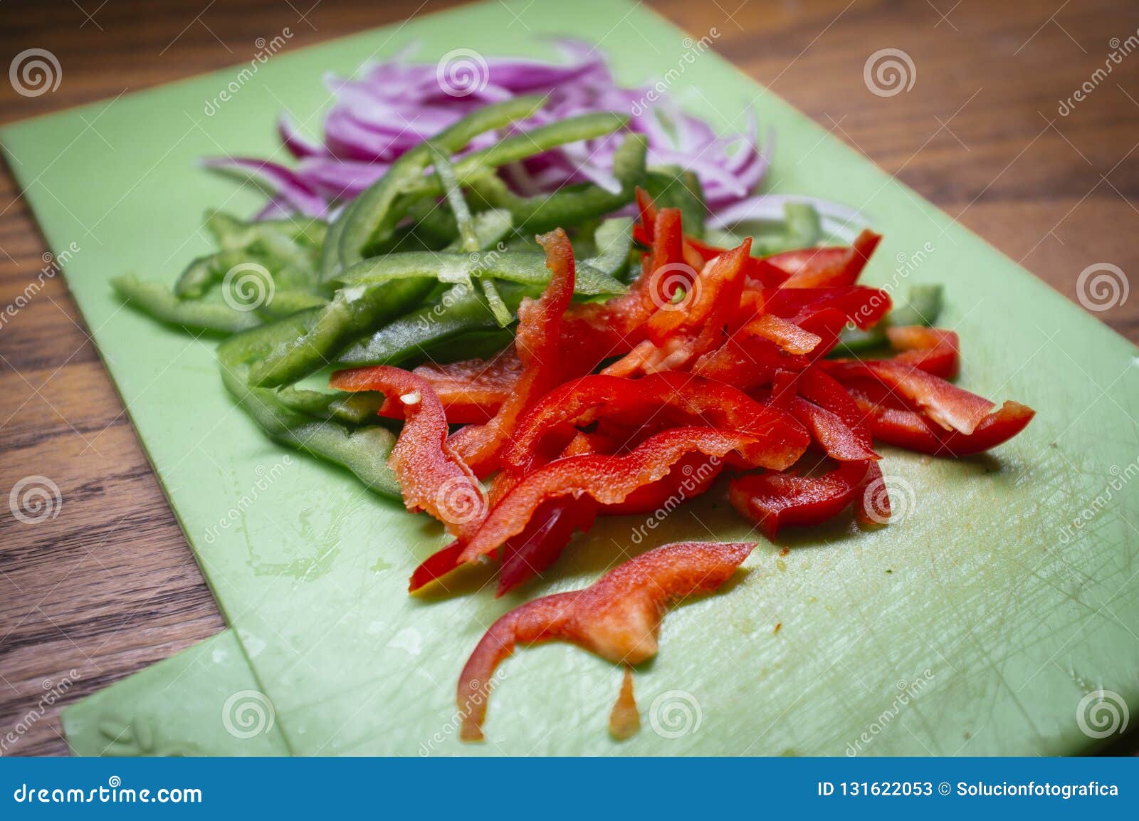 chopped vegetables on kitchen table