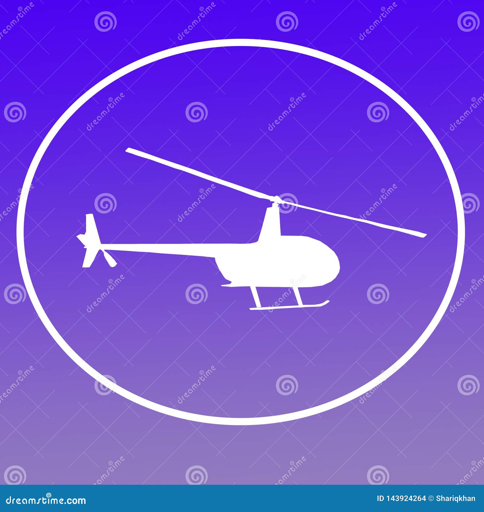 Chopper Helicopter Logo Banner Background-Beeld op Blauwe Purpere Gradi?nt voor Websites, Presentaties, Banners, Affiches, Vliegers had op de luchtvaartindustrie betrekking, aerosporten, aero modellering, techniek, navigatie, redding, vervoer