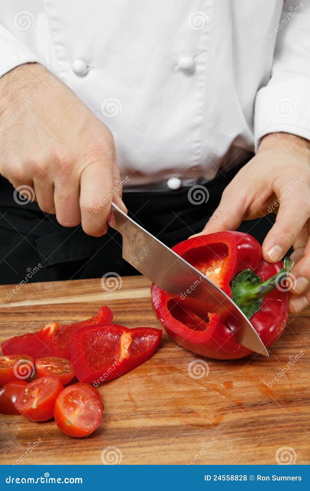 Chopping bell pepper stock photo. Image of vertical, wood 24558828