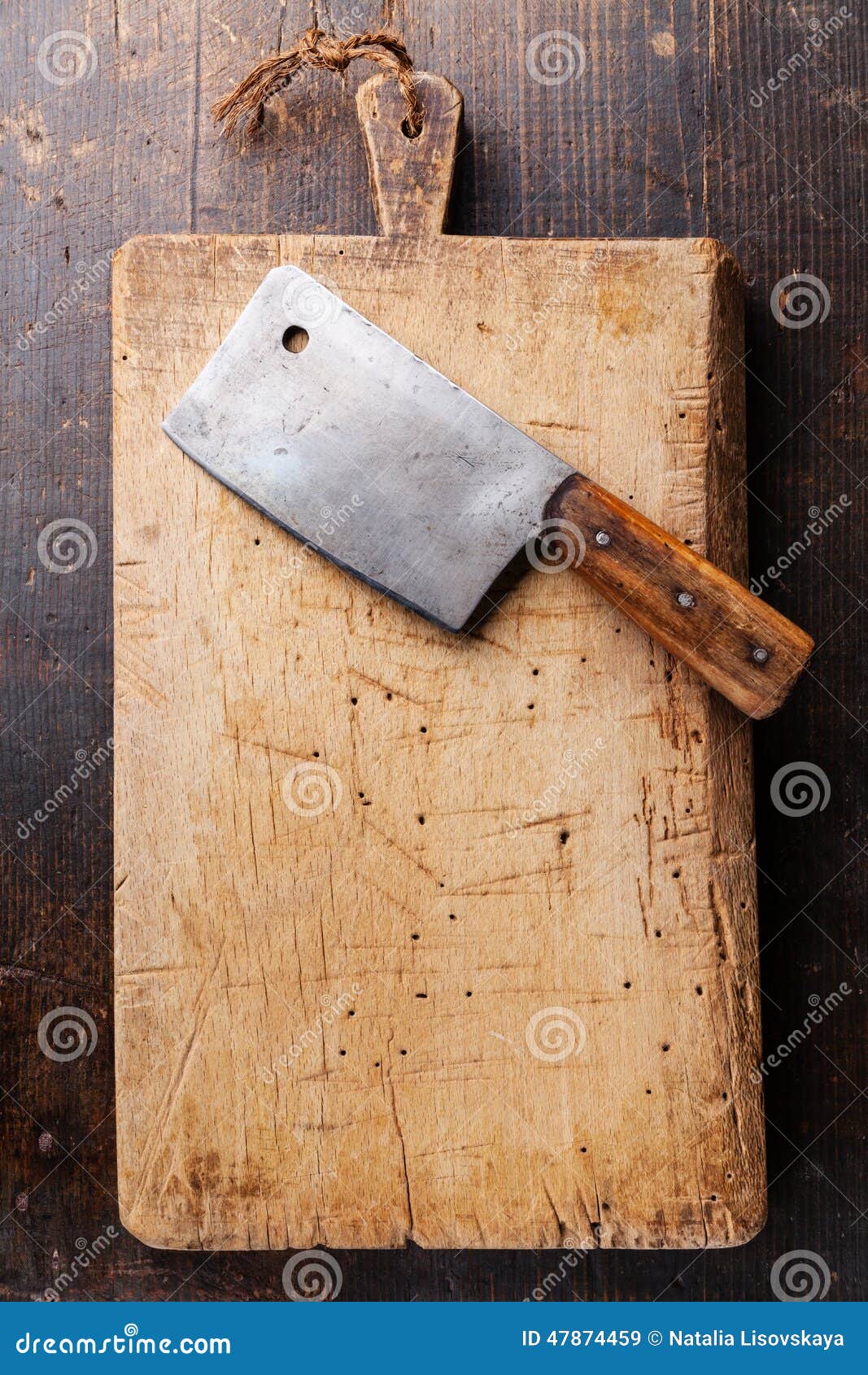 Chopping Board and Meat Cleaver Stock Image Image of knife, cleaver