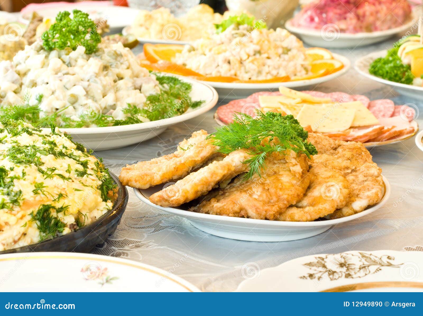 Chops and Cutlets. Banquet in the Restaurant Stock Photo Image of