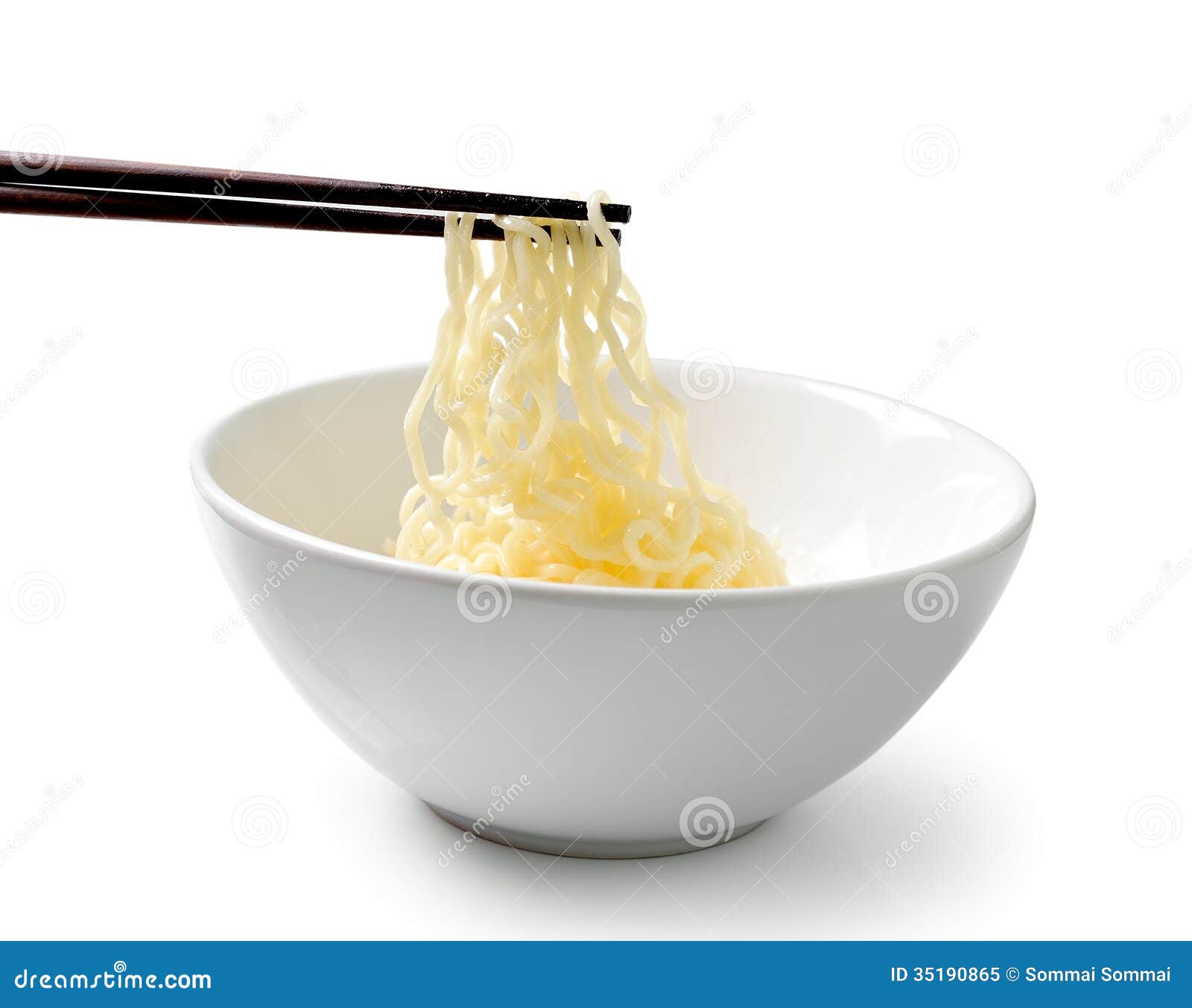Chopsticks Holding Noodles Isolated on White Stock Image Image of