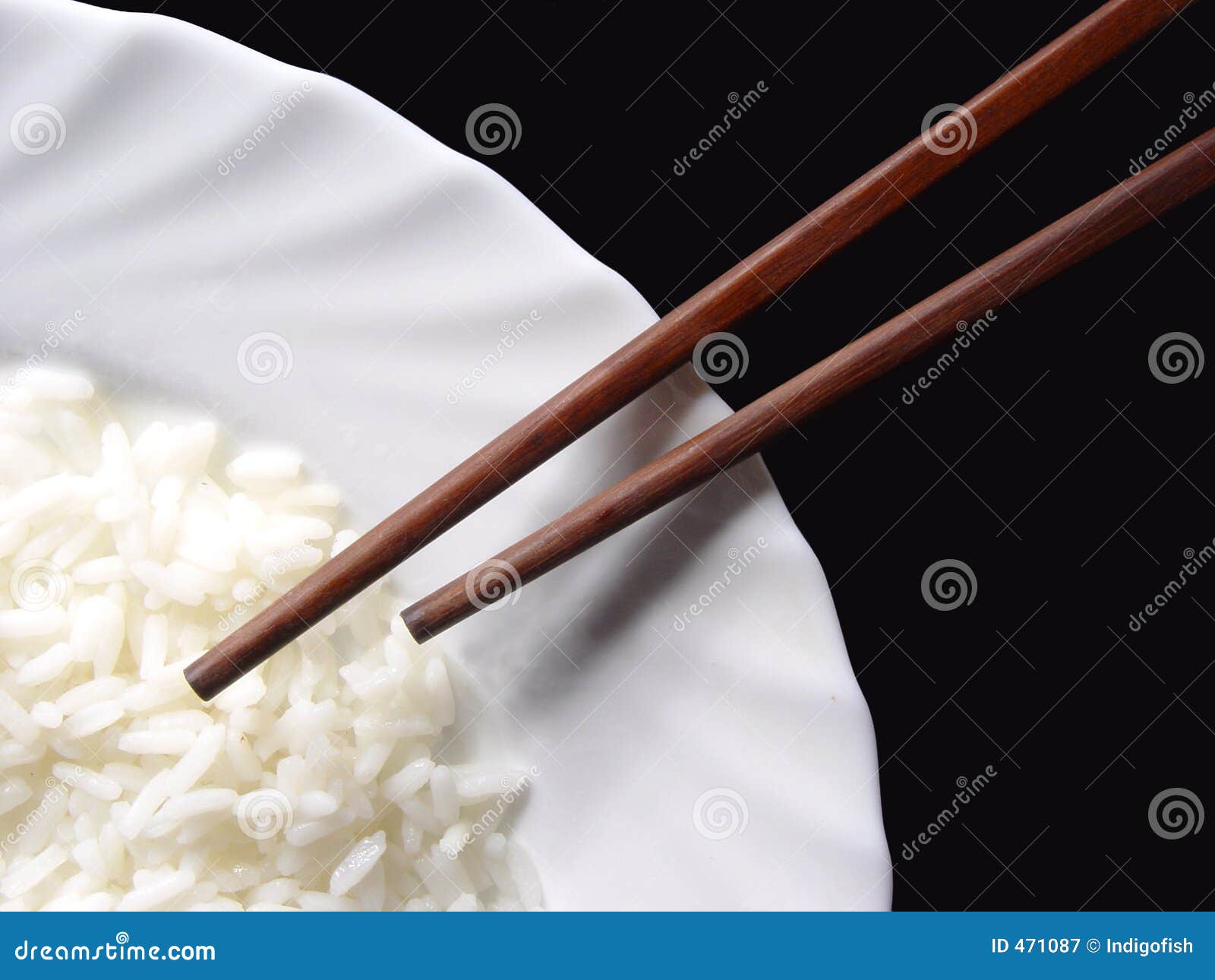 Chopsticks and a Plate with Rice Stock Image Image of white, east 471087