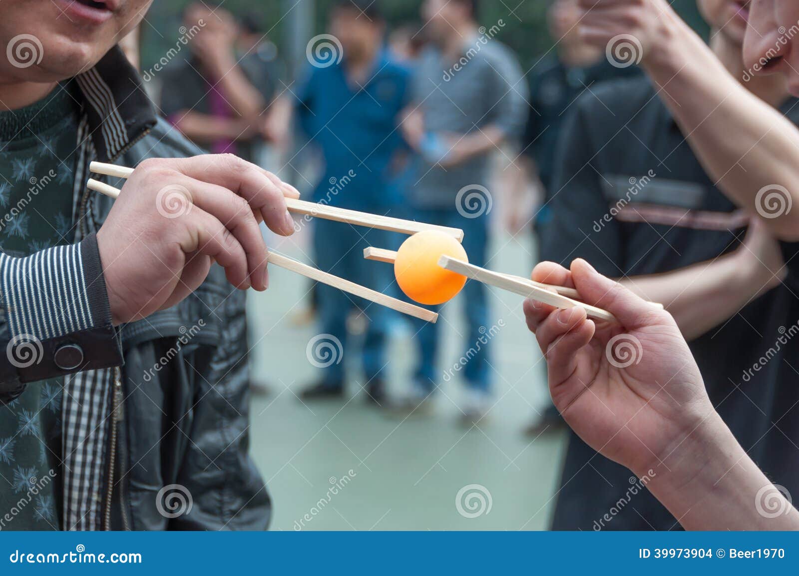 Chopsticks Transfer Table Tennis Match Stock Photo Image of