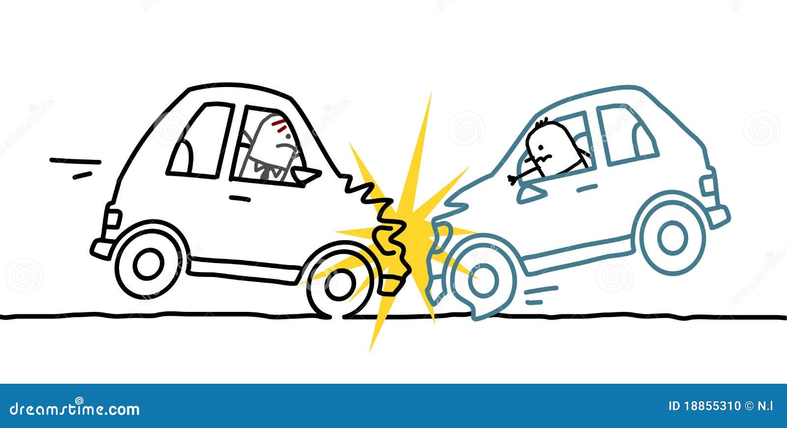 Choque de carro ilustração do vetor. Ilustração de cartoon 18855310