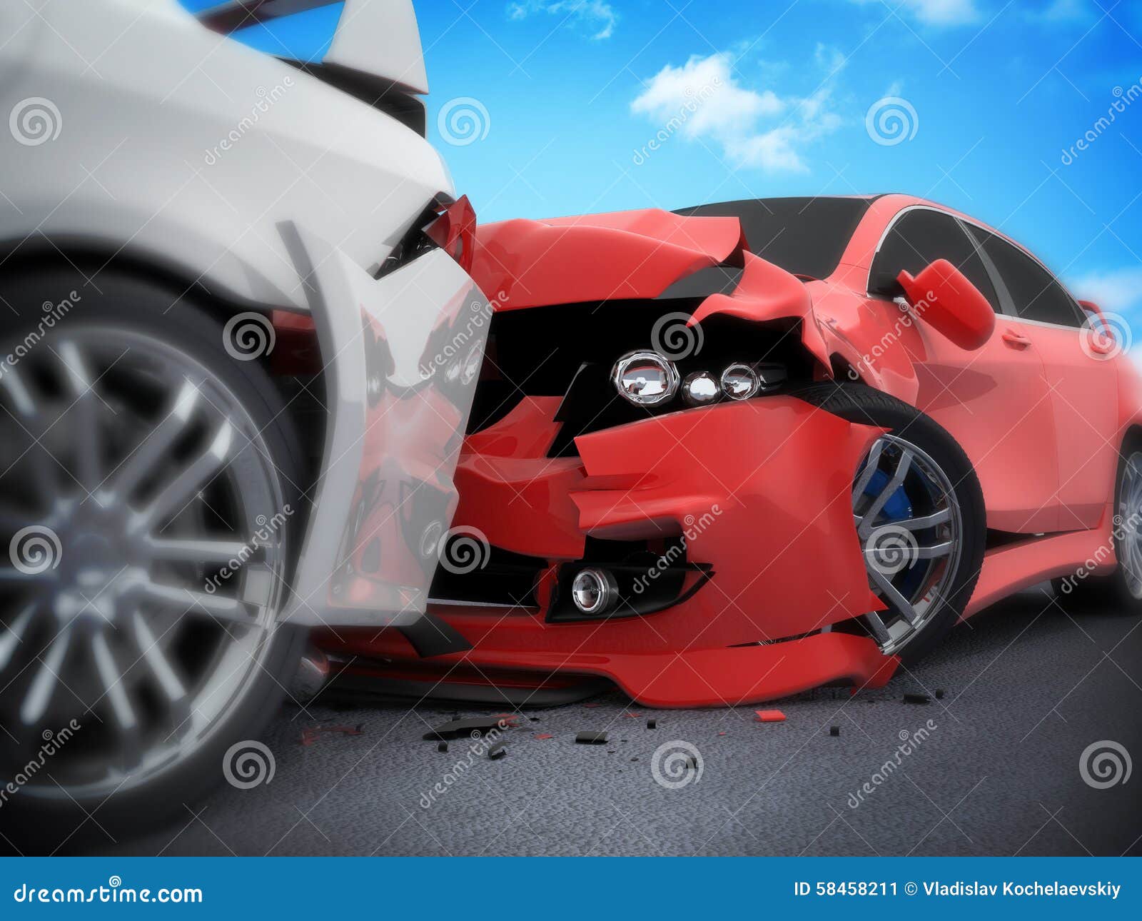 Choque de carro ilustração stock. Ilustração de danificado 58458211