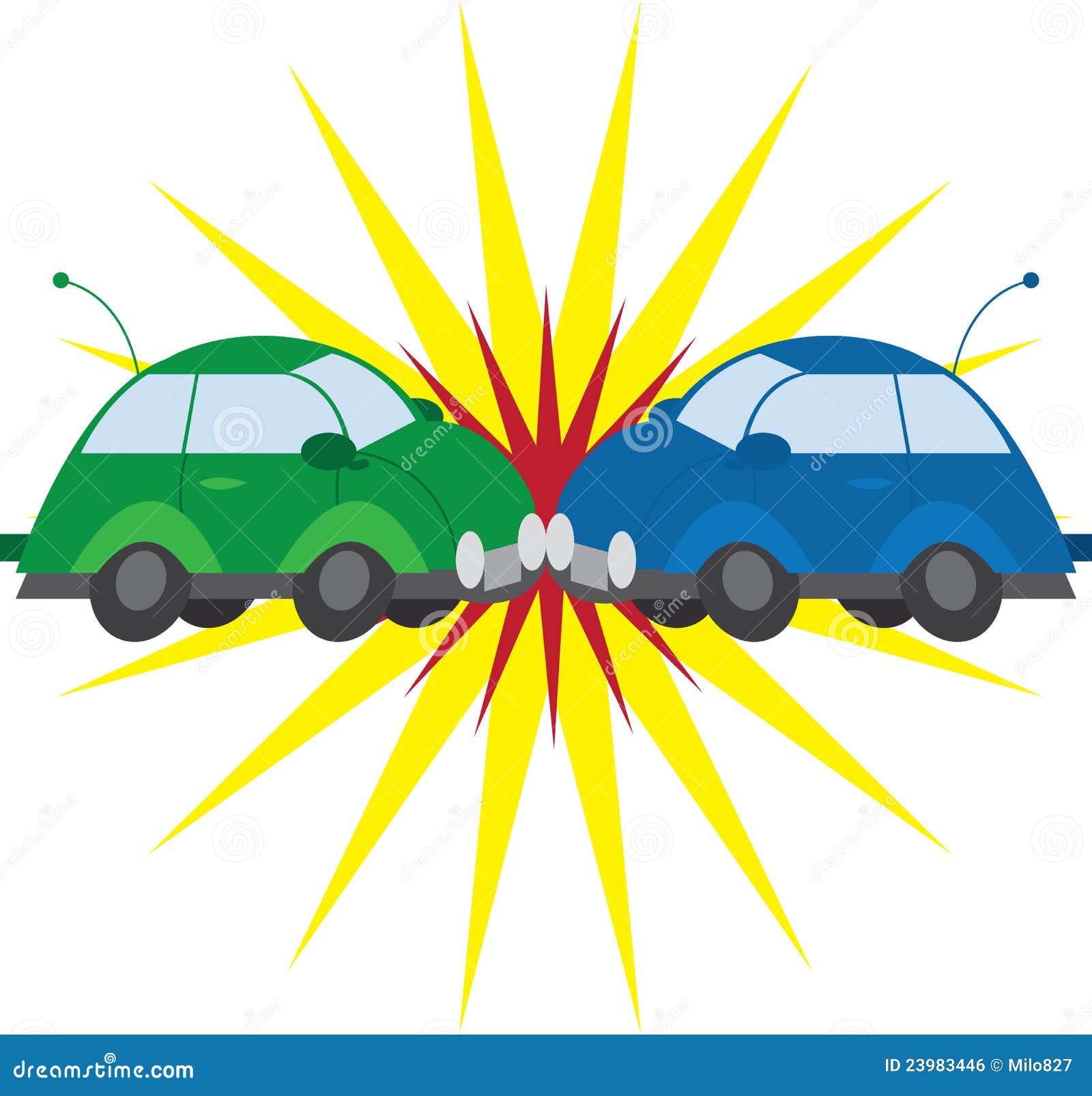 Choque de coche ilustración del vector. Ilustración de azul 23983446