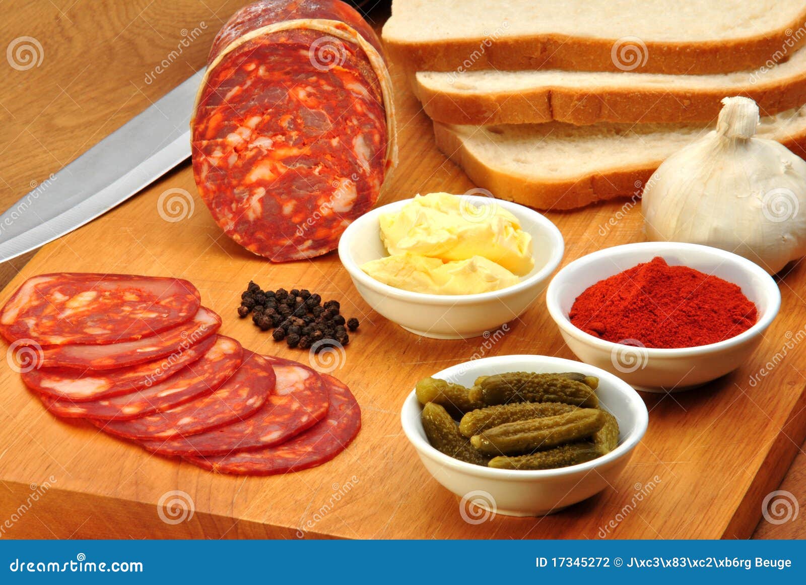 Chorizo salami stock photo. Image of smoked, pork, spicy 17345272