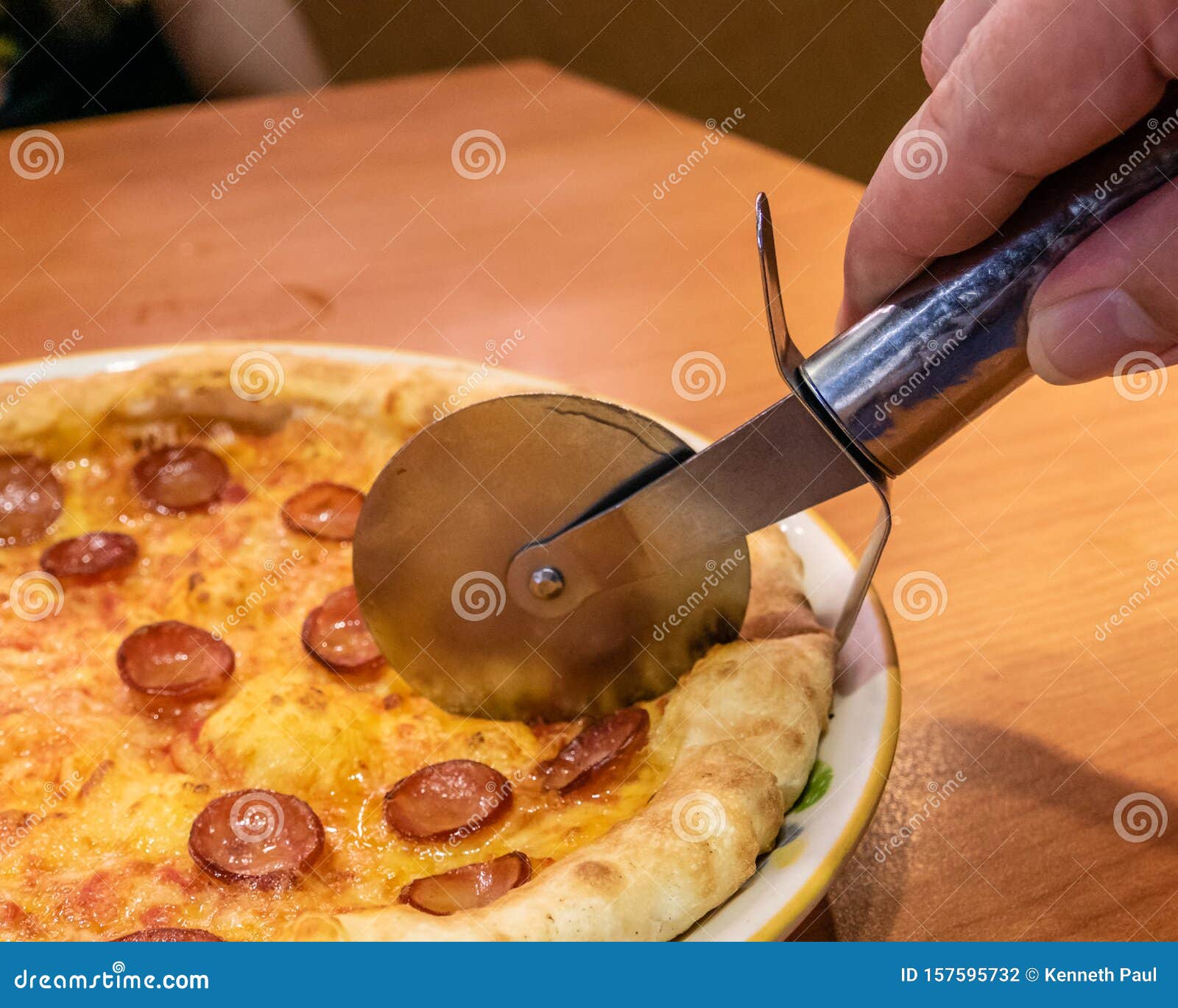 Chorizo Sausage Pizza with Cheese Stock Photo Image of pepperoni