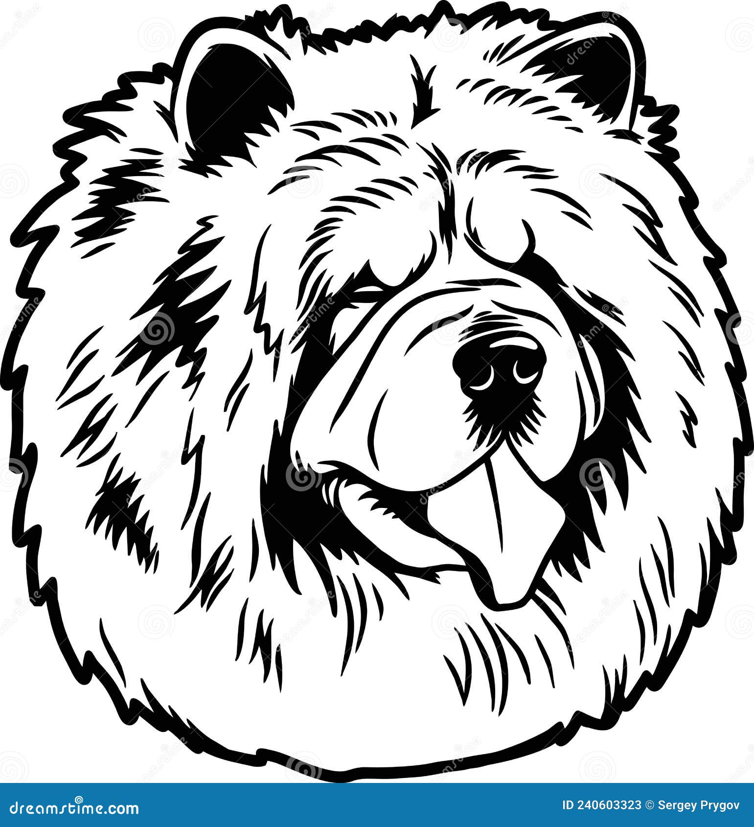 Chow Chow Funny Dog Vector File Stencil For Tshirt Stock Vector plantilla-estencils-chow-chow-stencil-para-descargar