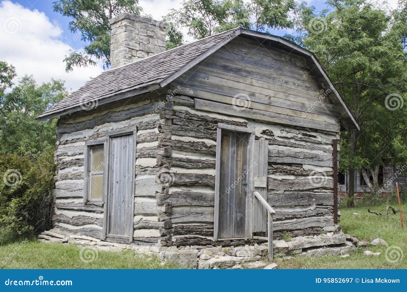 Chris Barr Old Log Cabin Underground Railroad During Slavery Stock
