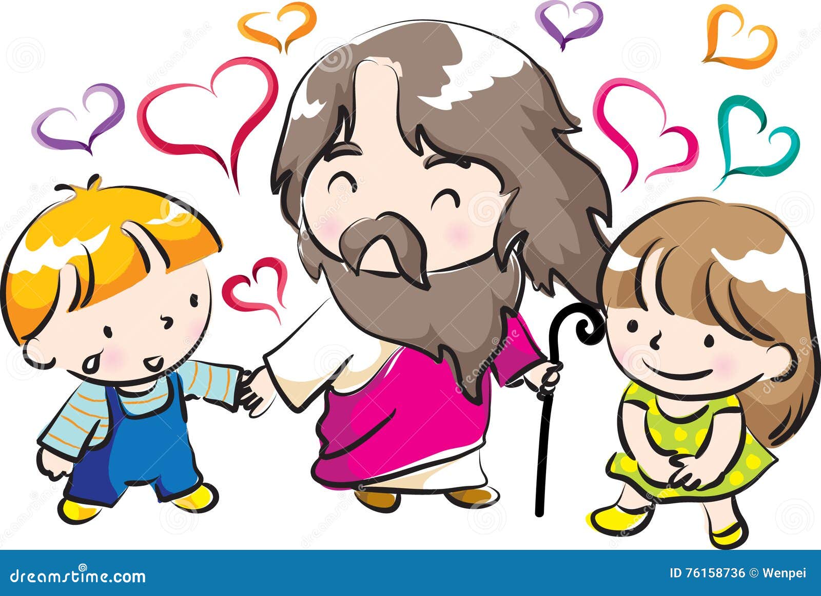 Christ and children stock illustration. Illustration of like ...