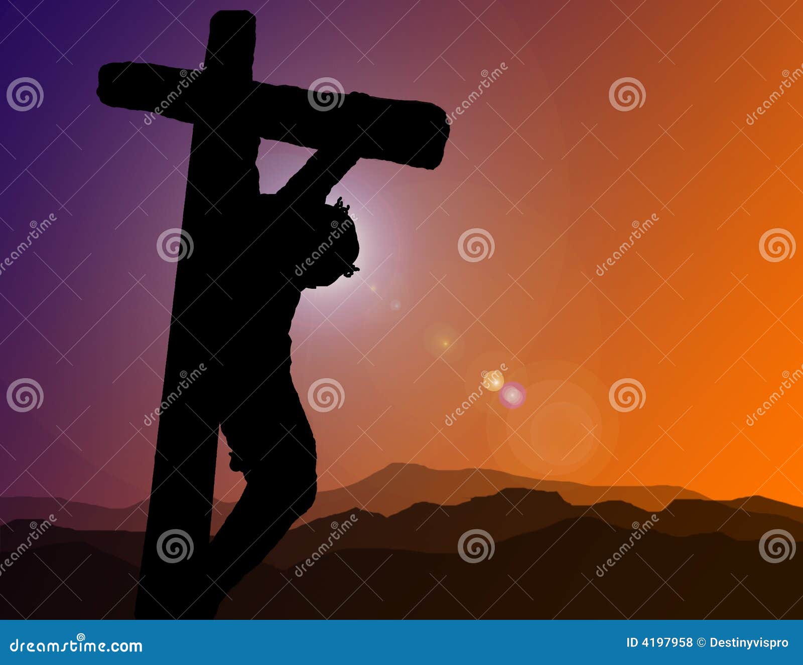 jesus on cross silhouette