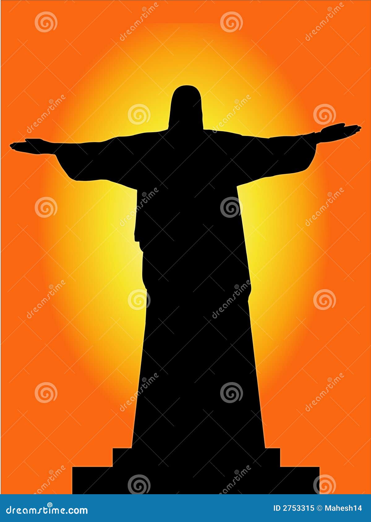 Christ The Redeemer Drawing Sketch Vector Illustration CartoonDealer