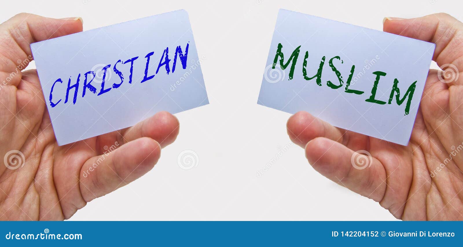Verschil Islam En Moslim Christen en moslim stock foto. Image of atheïsme, jezus - 142204152