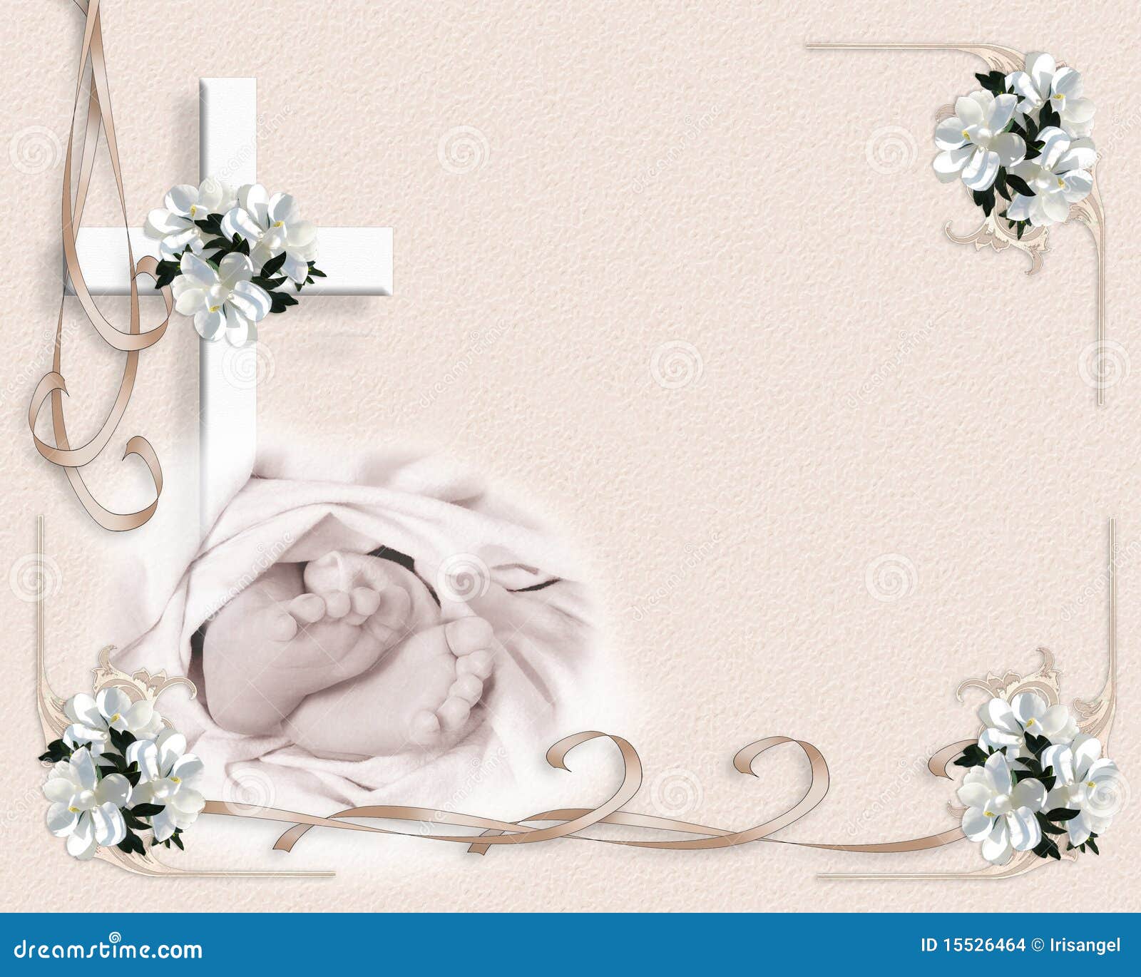 Christening Baptism Invitation Stock Illustration - Illustration With Regard To Blank Christening Invitation Templates