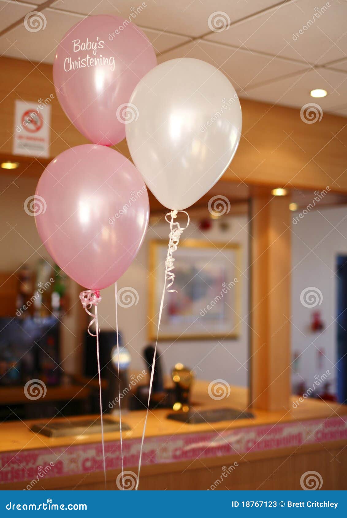 Christening party balloons stock image. Image of party 18767123