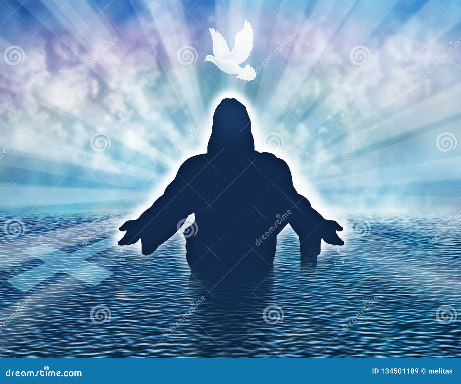 jesus baptism clipart