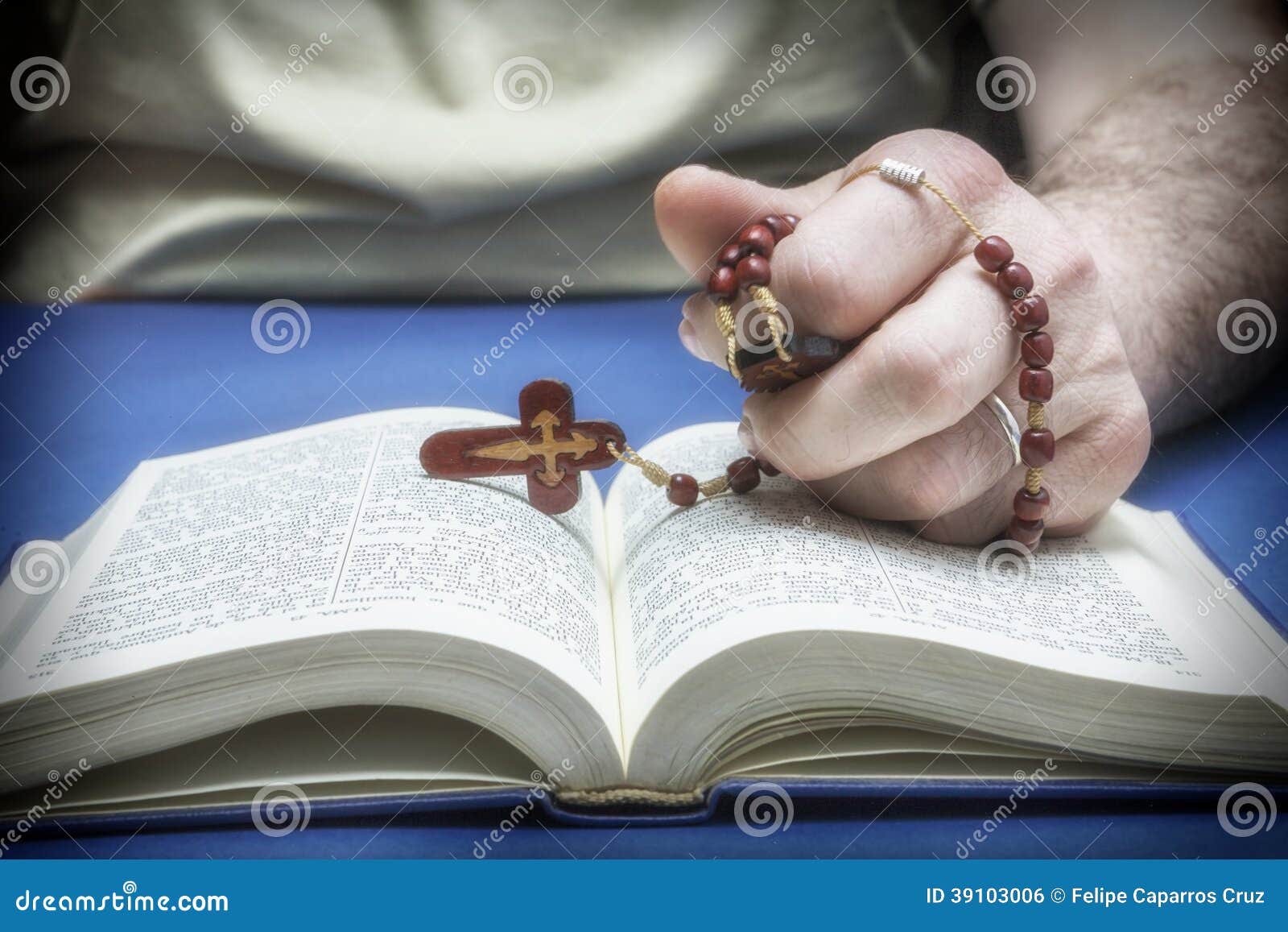 christian believer praying to god