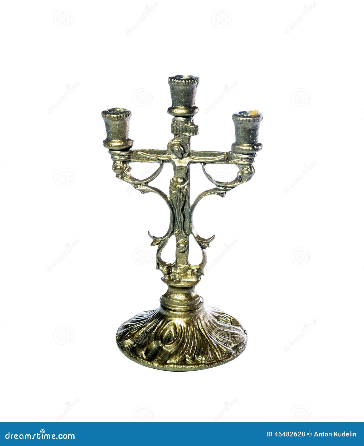 Christian Candlestick Isolated On White Background RoyaltyFree Stock