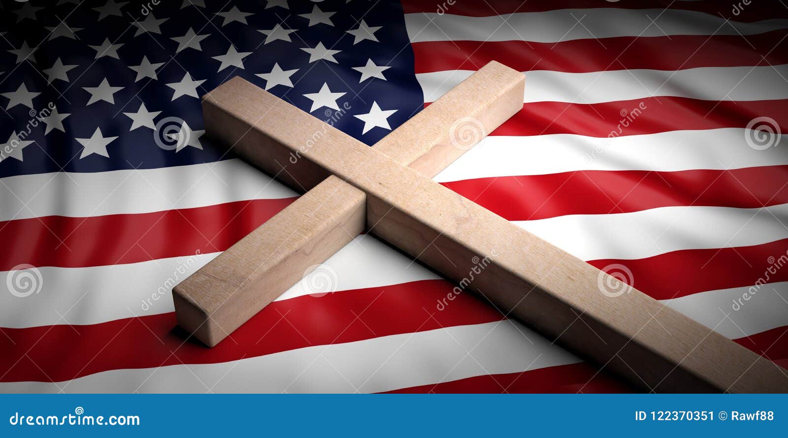 Download Christian Cross On American Flag Background. 3d ...