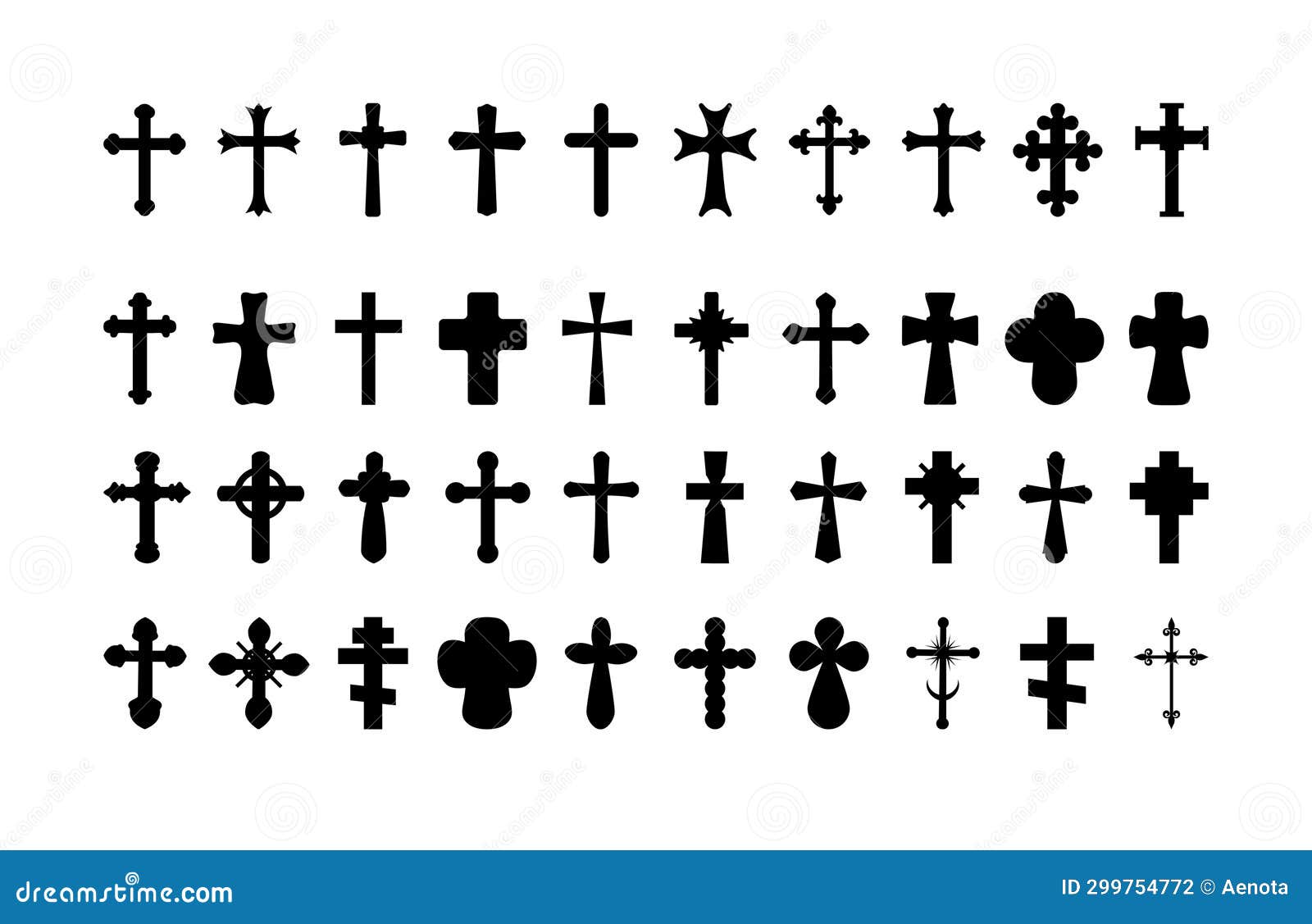 Christian Cross Elements Set - Visualization of Cross Vector Types ...