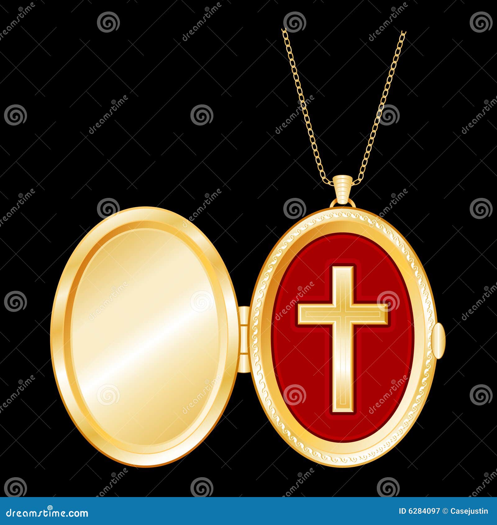 Christian Cross Gold Locket 向量例证 插画 包括有 圣洁, 钩子 6284097