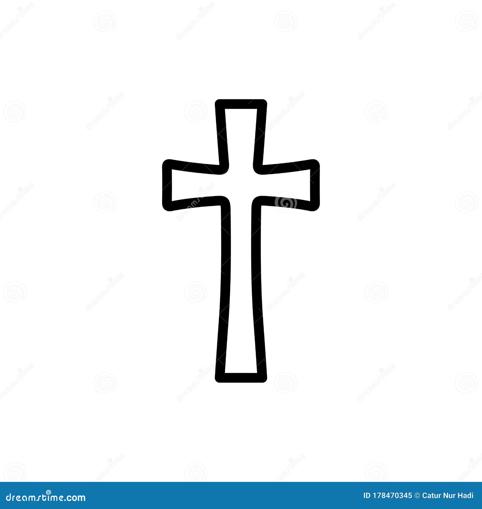 Christian Cross Icon Flat Vector Template Design Trendy Stock Vector