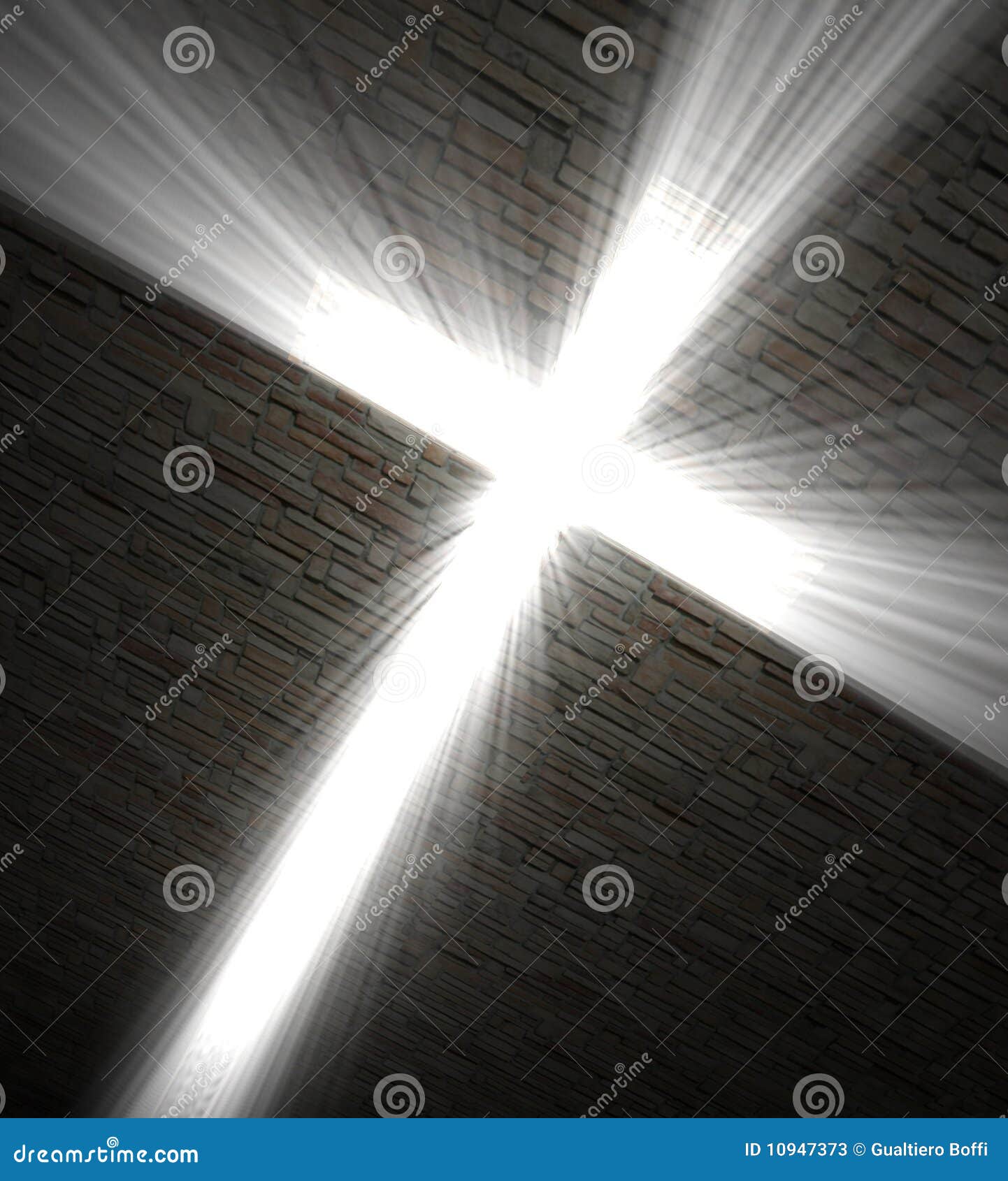 christian cross of light