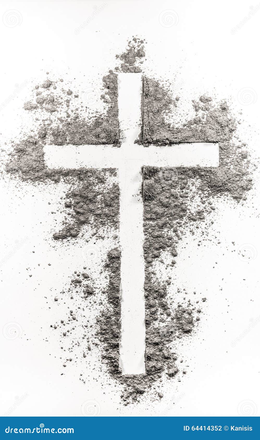 christian cross made of ash