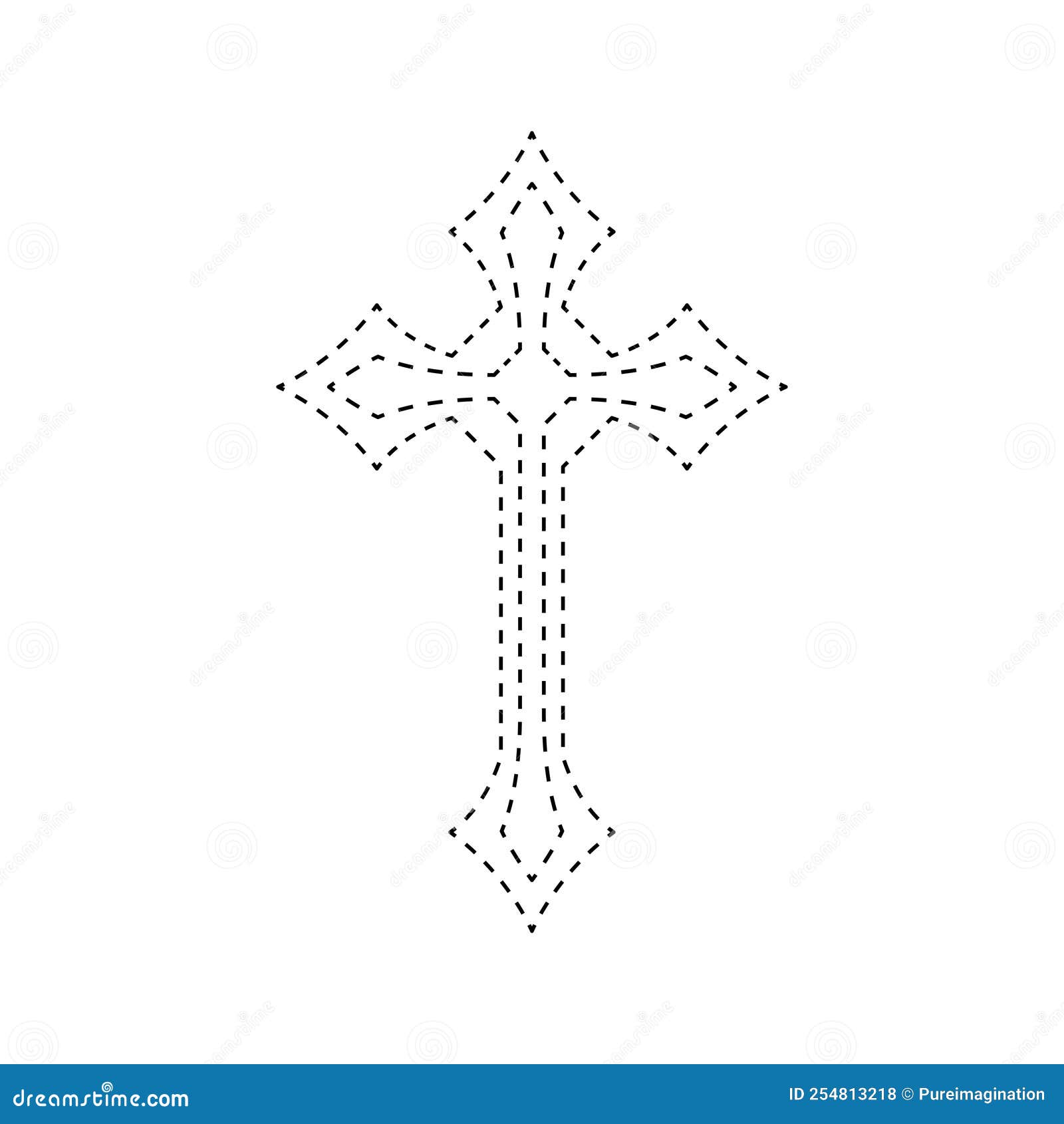 Christian Cross Tracing Worksheet for Kids Stock Vector - Illustration ...