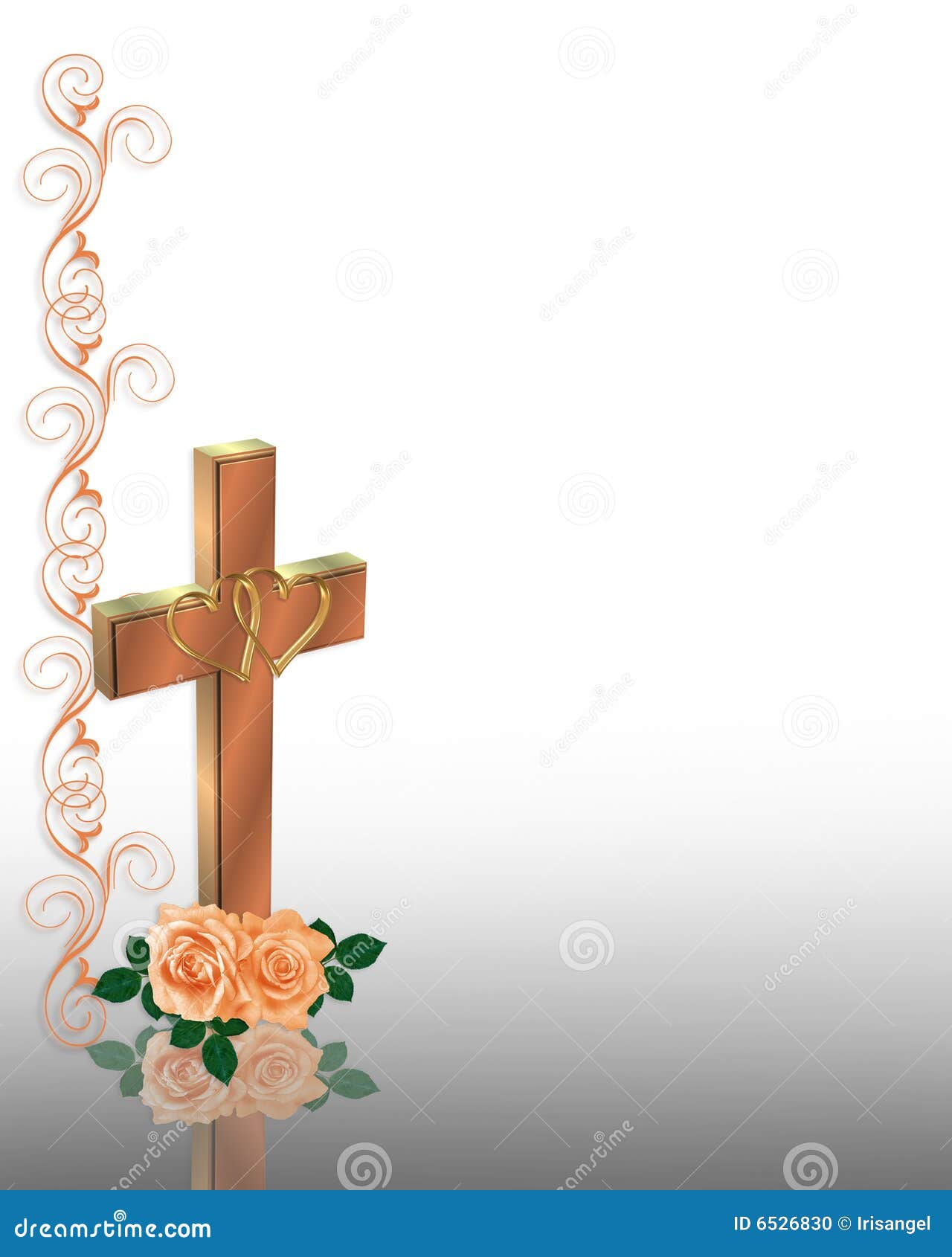 Christian Cross Wedding Invitation Stock Photo - Image 