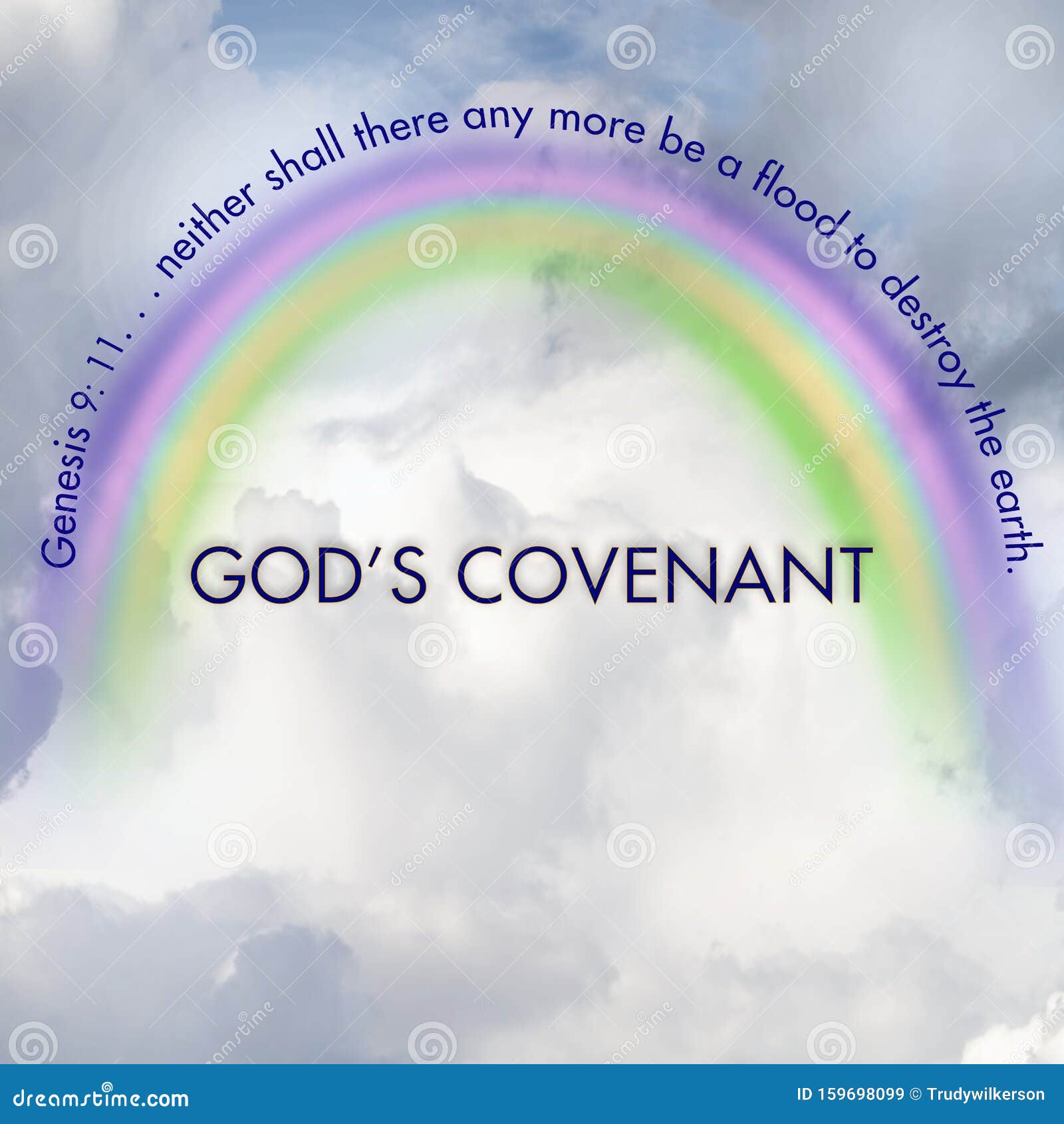 christian background god`s covenant, sky and rainbow