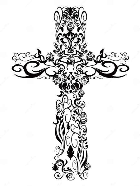 Christian Pattern Cross Decoration Design Stock Vector - Illustration ...