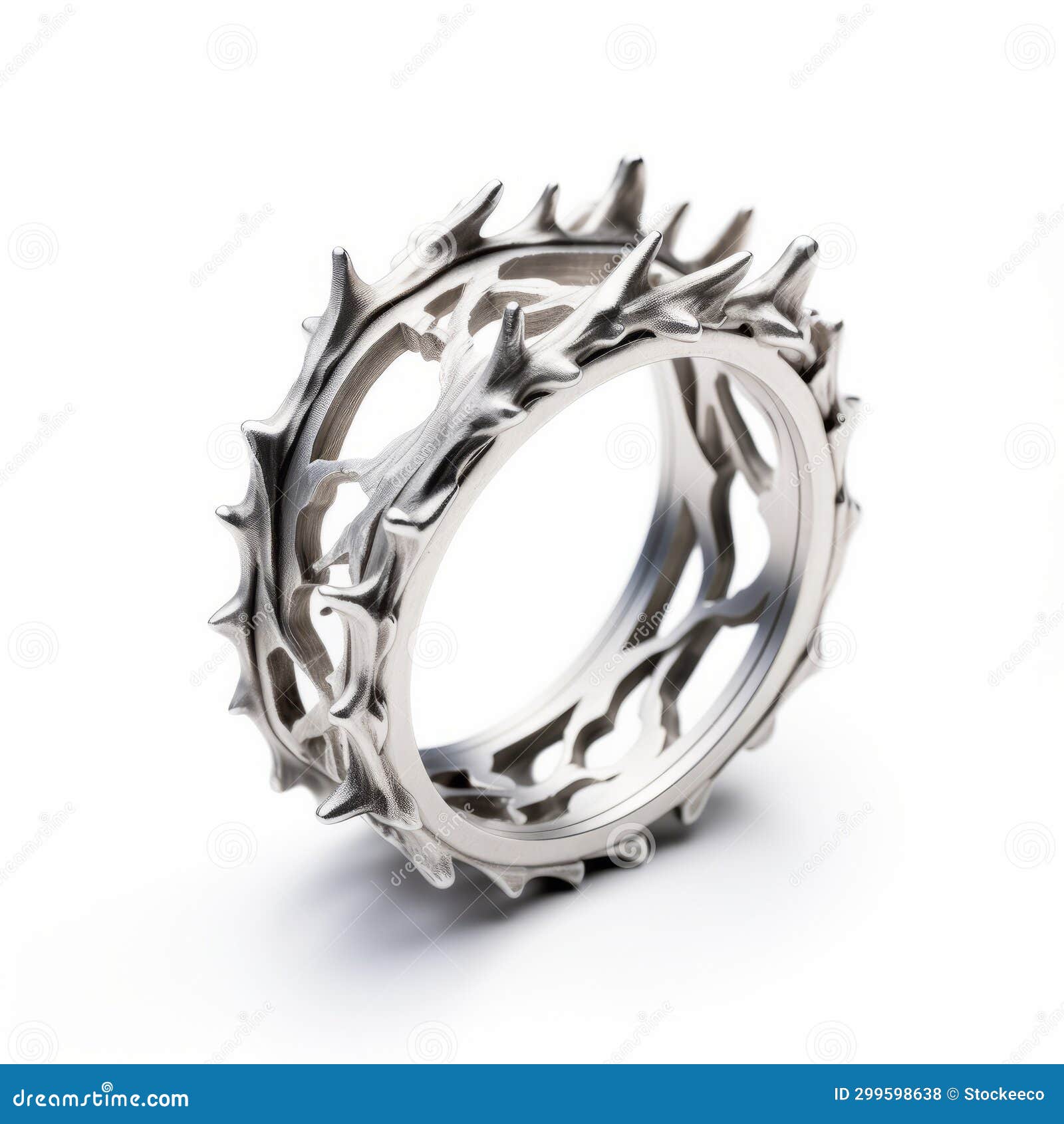 Silver Spike Ring with Jagged Edges - Industrial and Technological ...