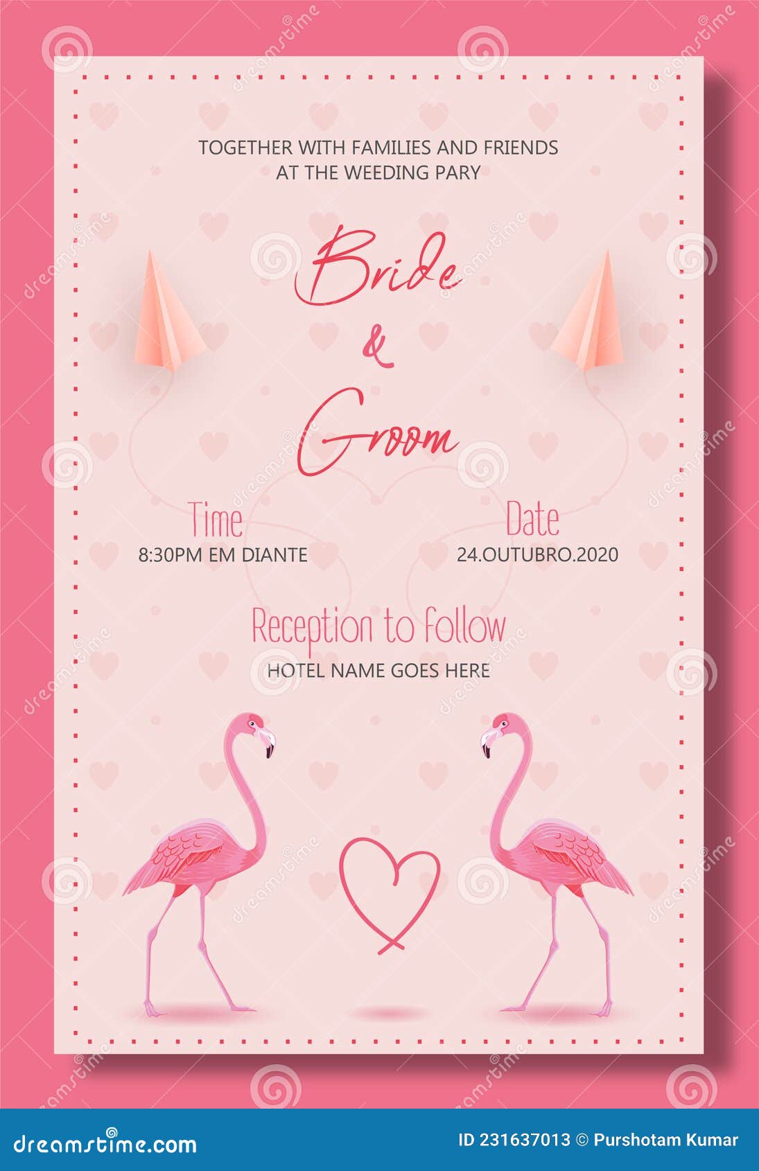 Christian Wedding Invitation Card Ready To Print Stock Vector -  Illustration of wedding, cards: 231637013, image size:1095x1690