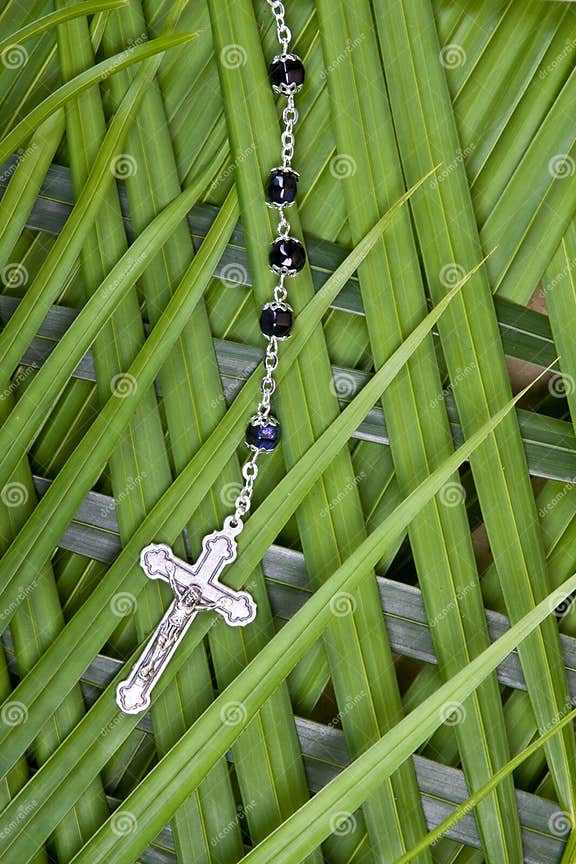Christianity Rosary and Palm Leaves Stock Photo Image of faithful, easter 8459502