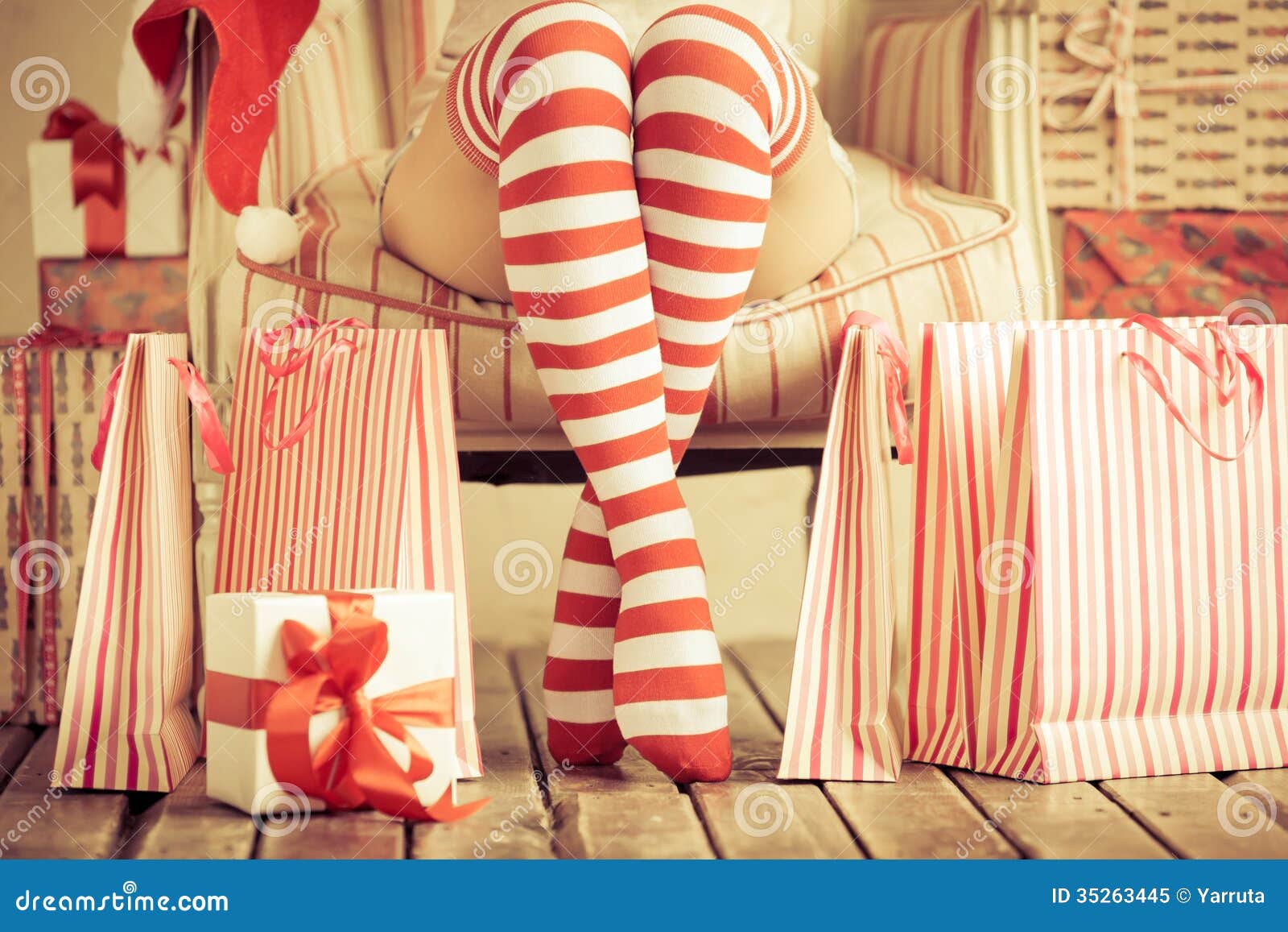 Christmas stock image. Image of present, christmas, female 