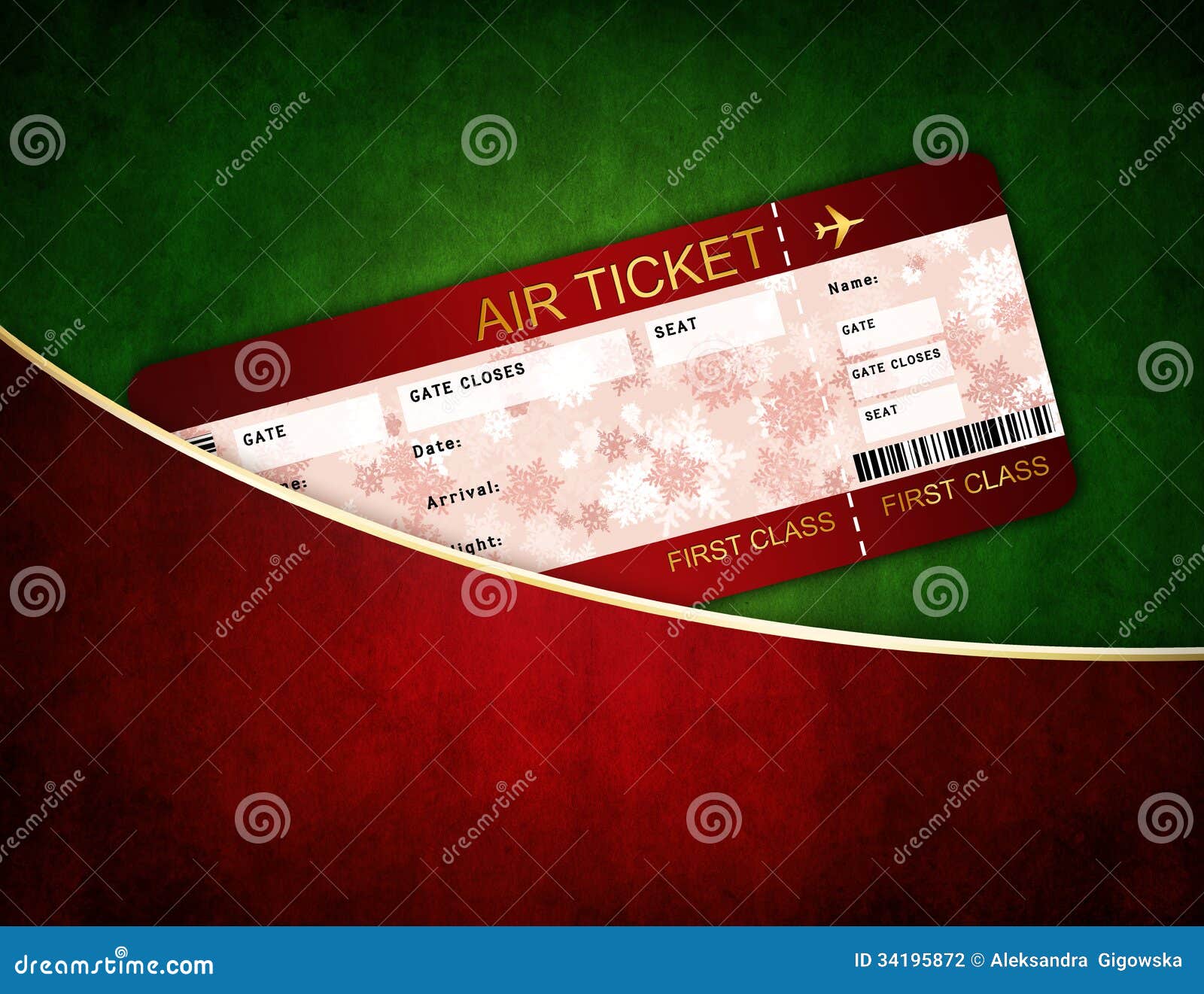 Christmas Airline Boarding Pass Ticket In Pocket Stock