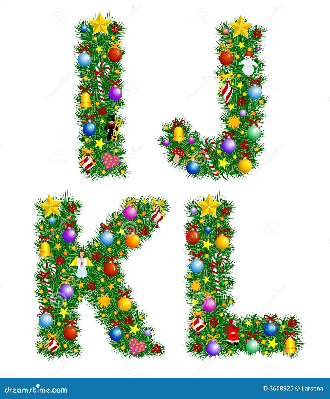 Christmas Alphabet stock vector. Illustration of isolated  3608925