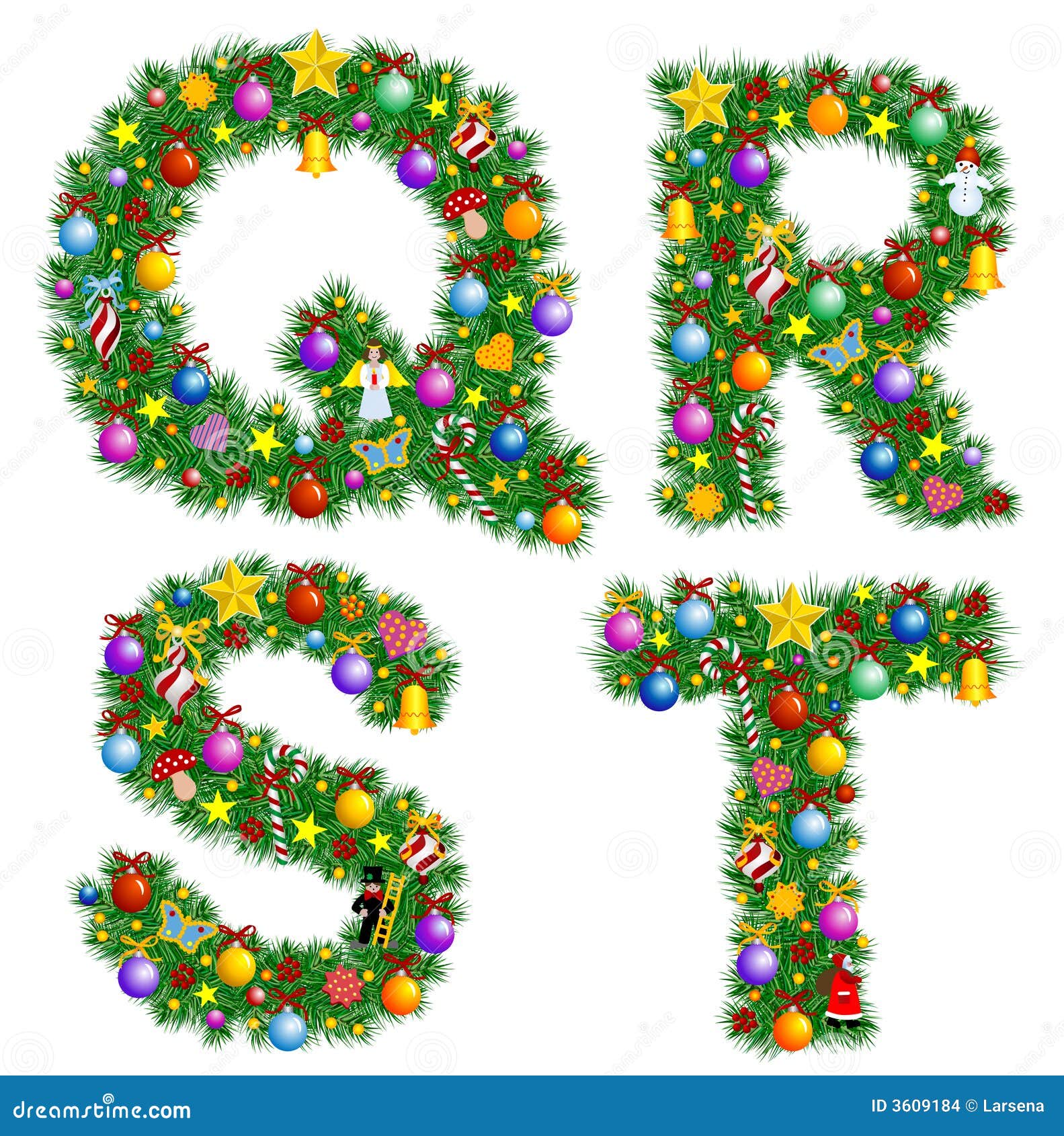 Christmas Alphabet Stock Vector Illustration Of Abstract 3609184