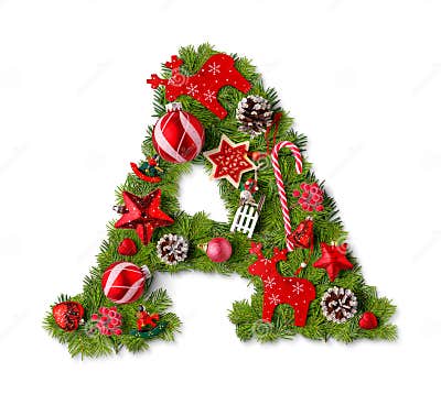 Christmas Alphabet Letter a Stock Image - Image of branch, deer: 129090939