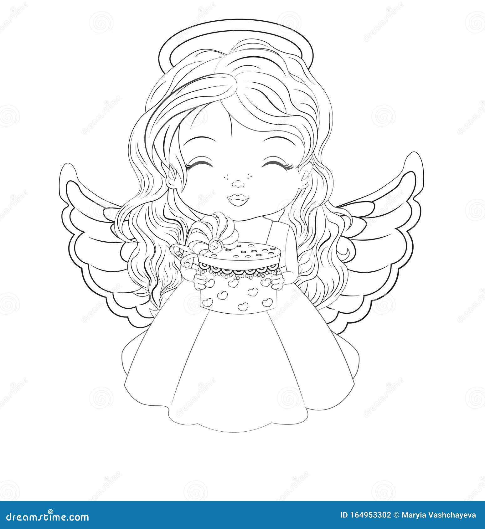 Christmas Angel Coloring Book Stock Vector   Illustration of ...