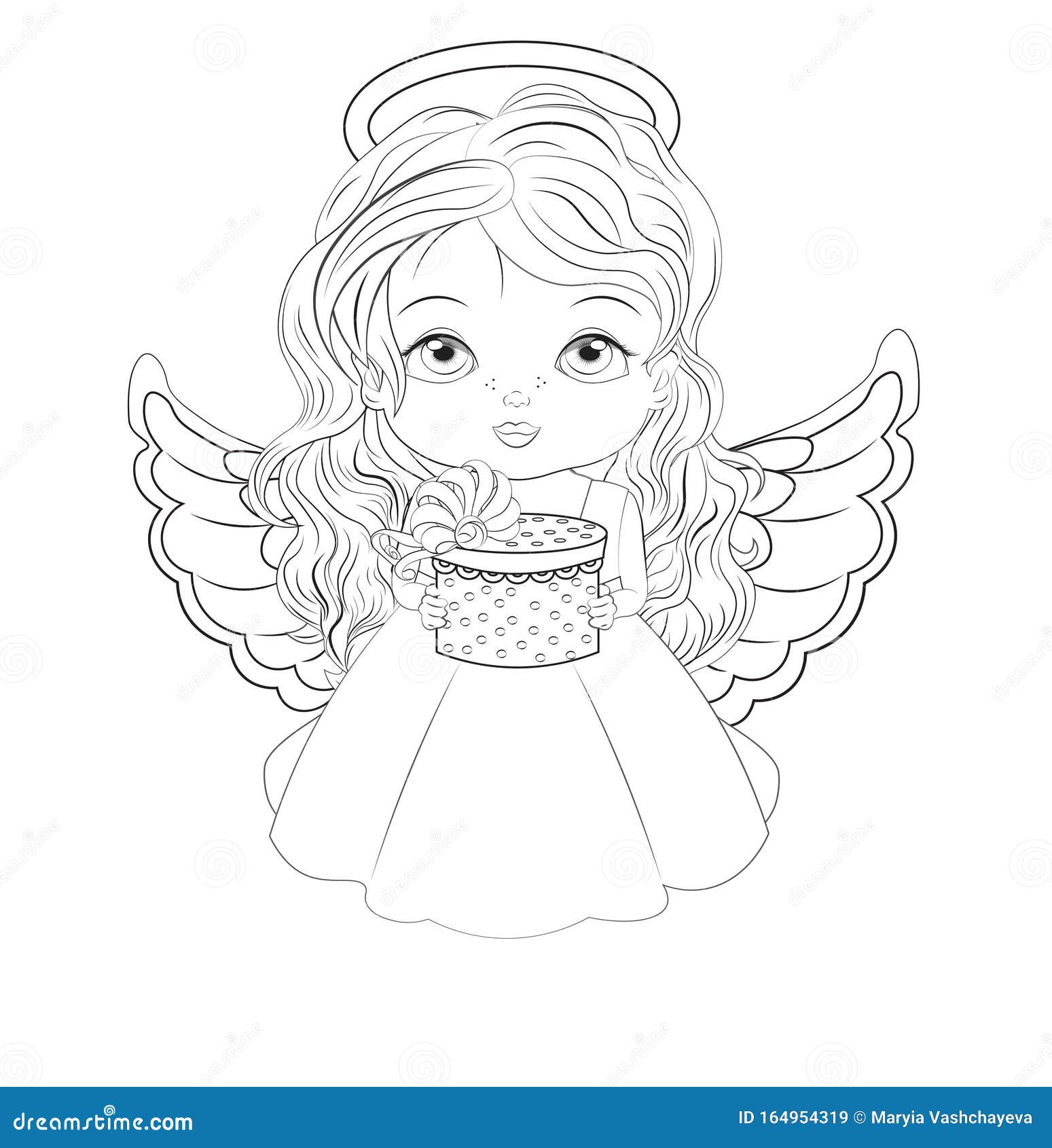 Christmas Angel Coloring Book Stock Vector   Illustration of baby ...
