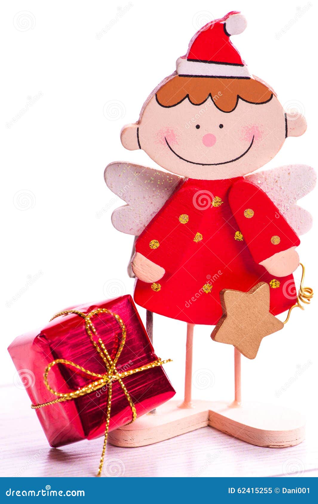 Christmas Angel and Gift stock image. Image of vertical 62415255
